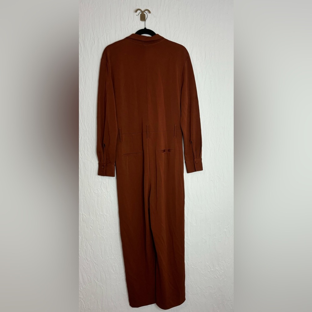 NWT & other stories Brown Wide leg long sleeve jumpsuit size 8 - Picture 8 of 8
